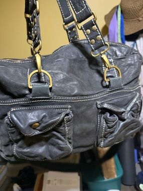 Vintage leather Chat Chat bag